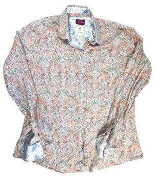 GANESH For One of Your Lives Shirt Size 4 Liberty Fabric FLoral Paisley Italy